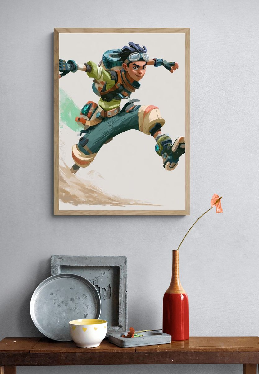 Adventurer Jump Illustration Poster. — room view 3