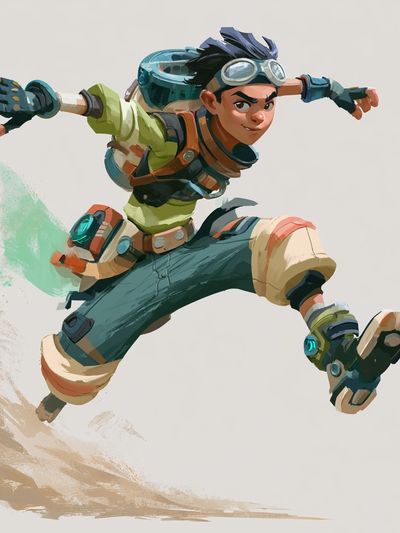 Adventurer Jump Illustration Poster. poster