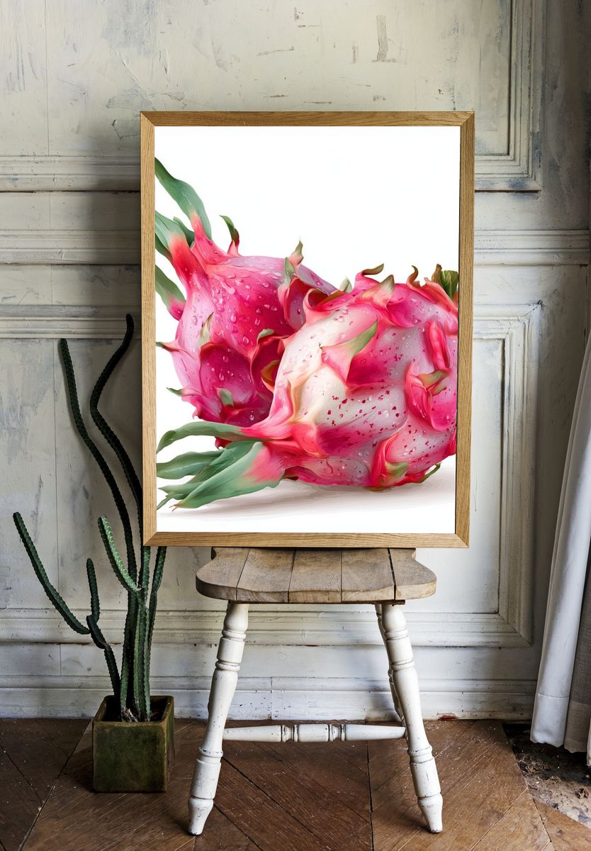 Dragon Fruit Illustration Poster. room preview