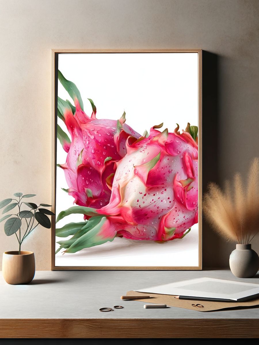 Dragon Fruit Illustration Poster. — room view 2