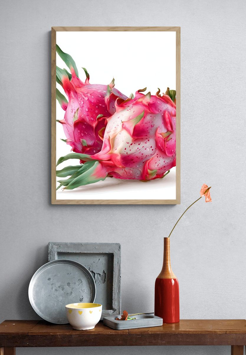 Dragon Fruit Illustration Poster. — room view 3