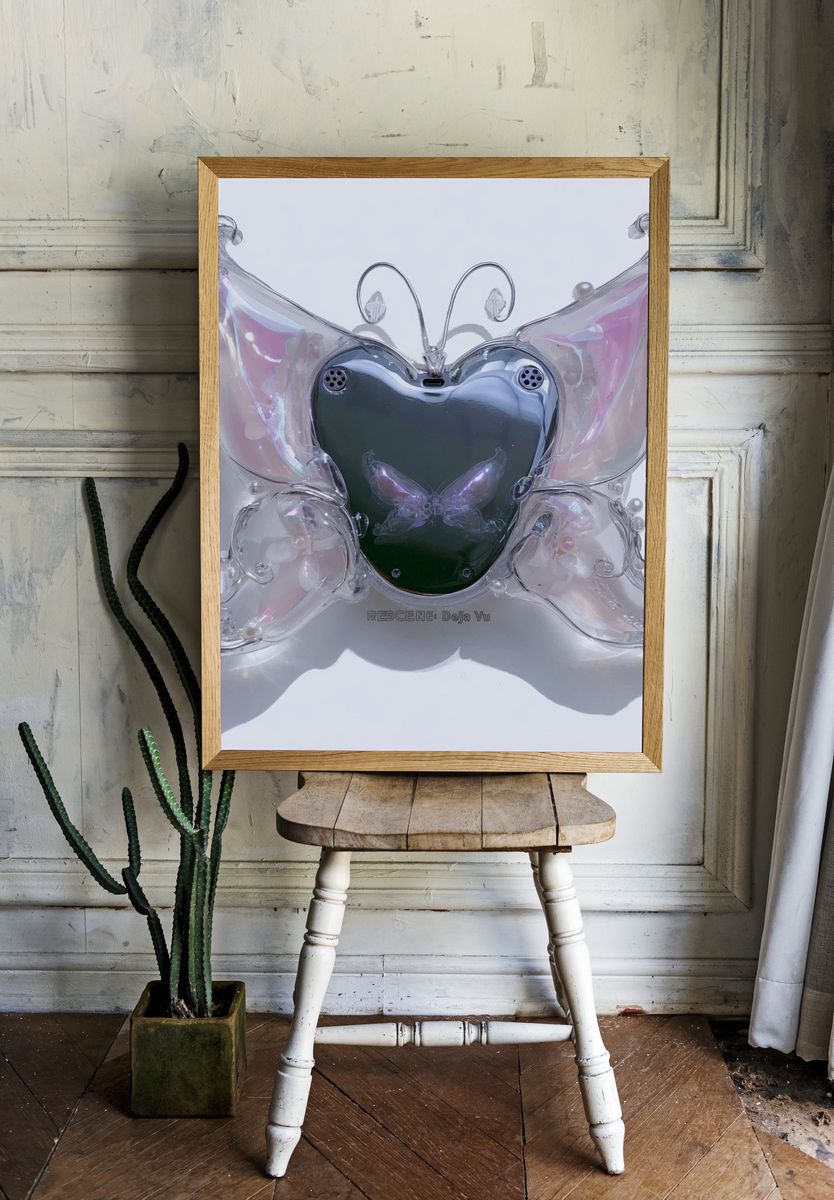 Butterfly Tech Sculpture Print. — room view 1