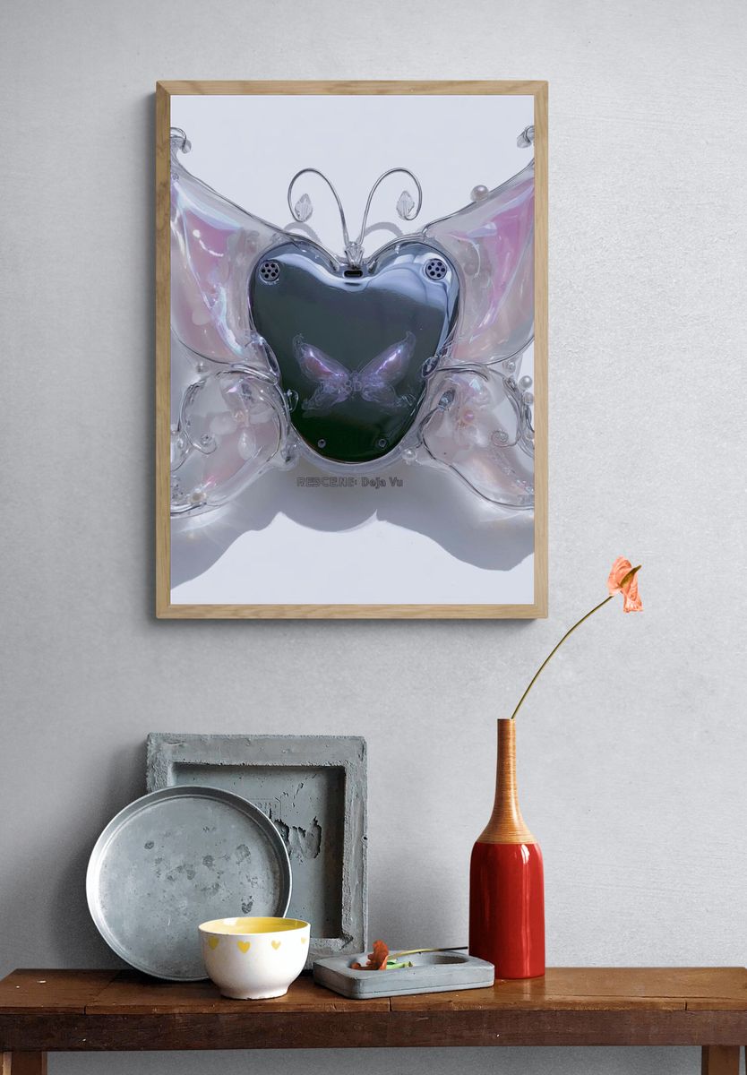 Butterfly Tech Sculpture Print. — room view 3