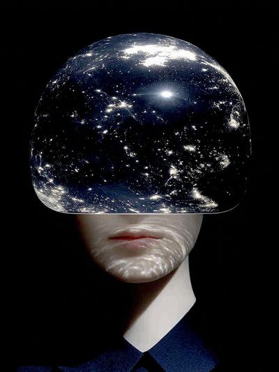 Cosmic Face Surrealism Print.