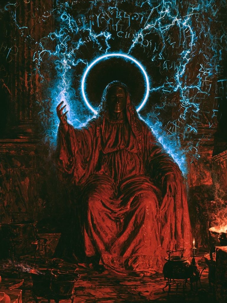 Mystic Halo Figure Digital Art Poster. poster detail