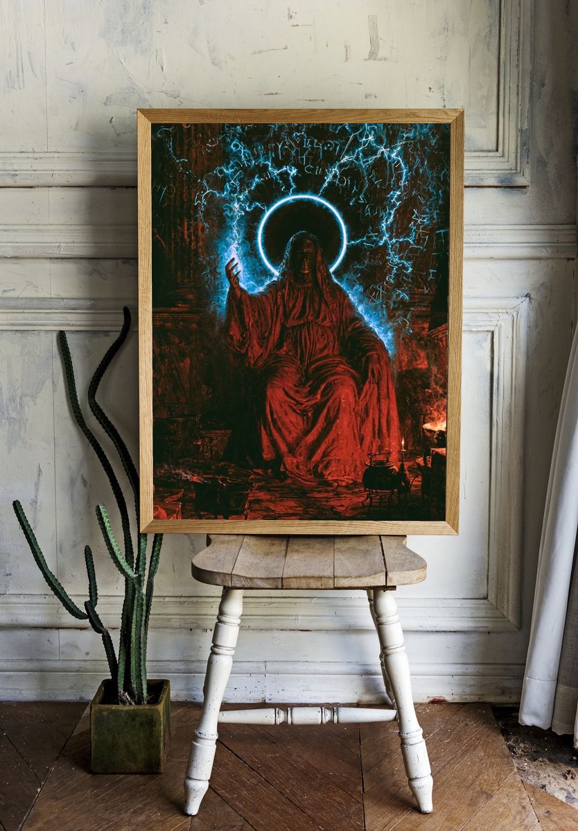 Mystic Halo Figure Digital Art Poster. — room view 1