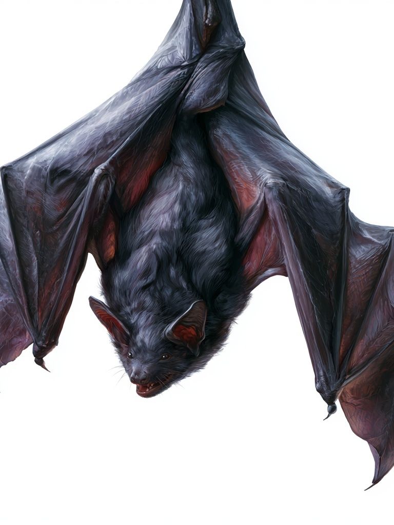 Flying Bat Illustration Poster. poster — illustration art