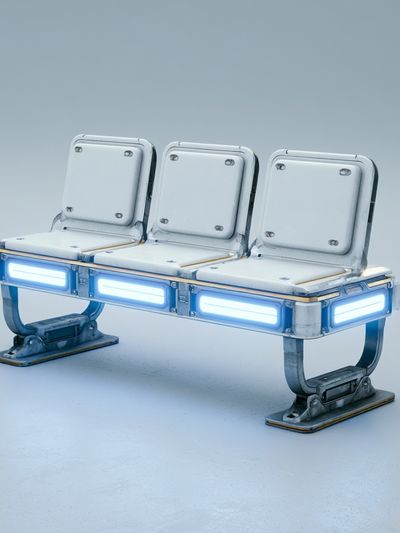 Futuristic Bench Illustration Poster. poster