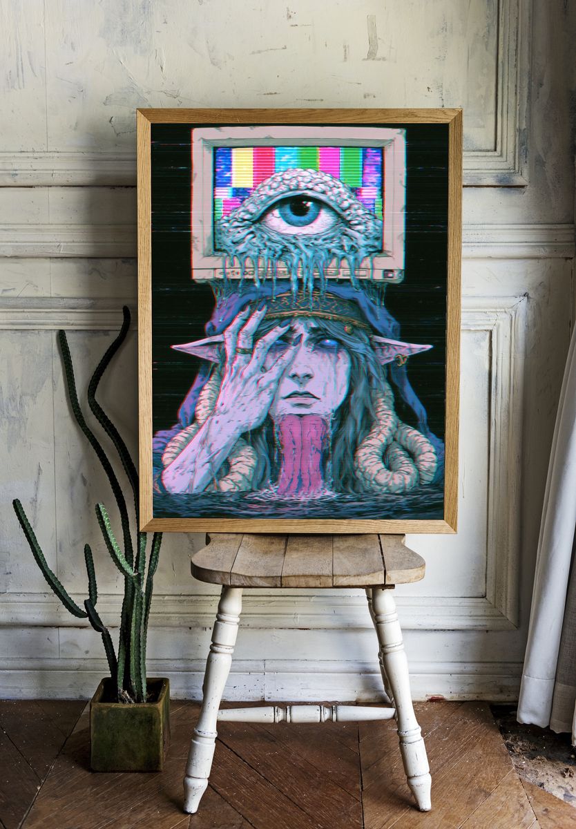 Cyber Elf Eye Portal Poster. room preview