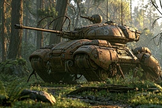Forest Tank Digital Art Poster. poster — illustration art