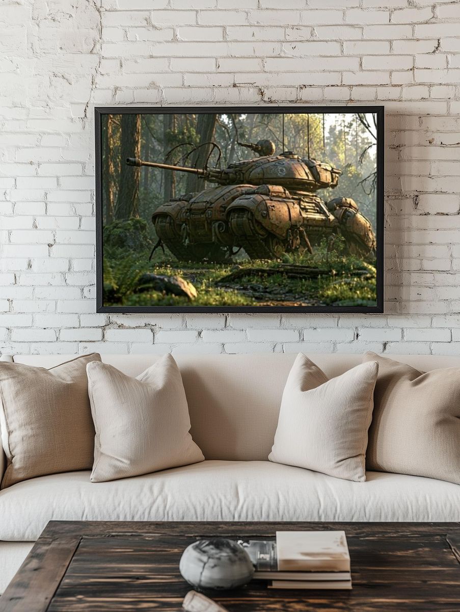 Forest Tank Digital Art Poster. — room view 1