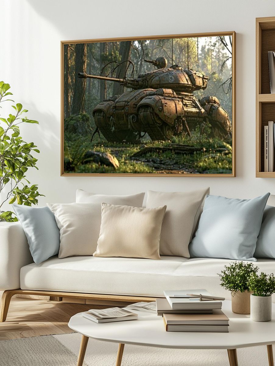 Forest Tank Digital Art Poster. — room view 2