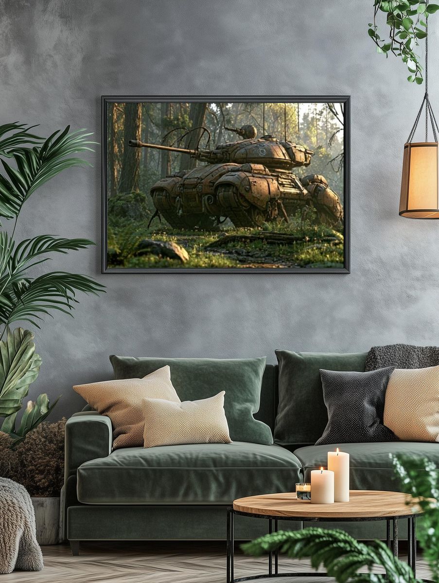 Forest Tank Digital Art Poster. — room view 4