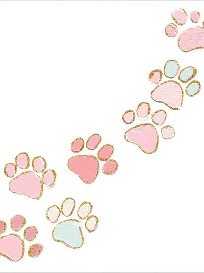 Pastel Paw Prints Illustration Poster. poster print