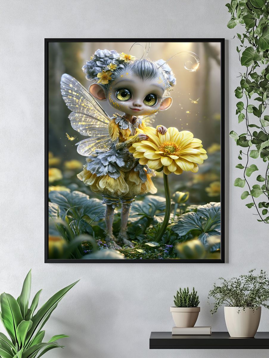 Flower Fairy Portrait Print. — room view 4