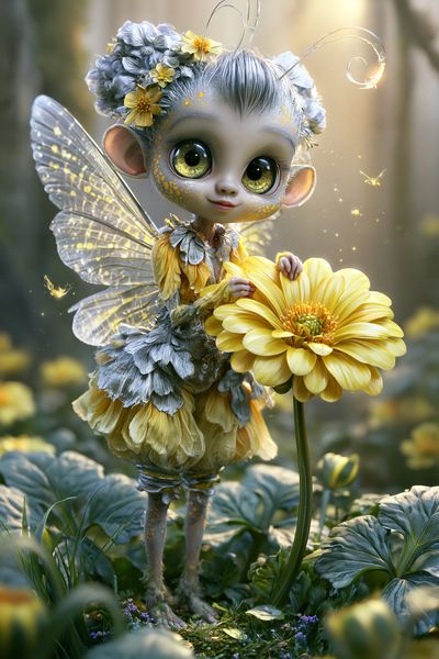 Flower Fairy Portrait Print. poster