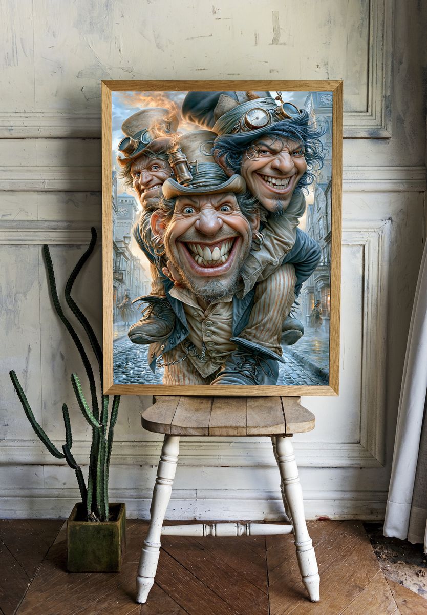 Steampunk Trickster Portrait Poster. room preview