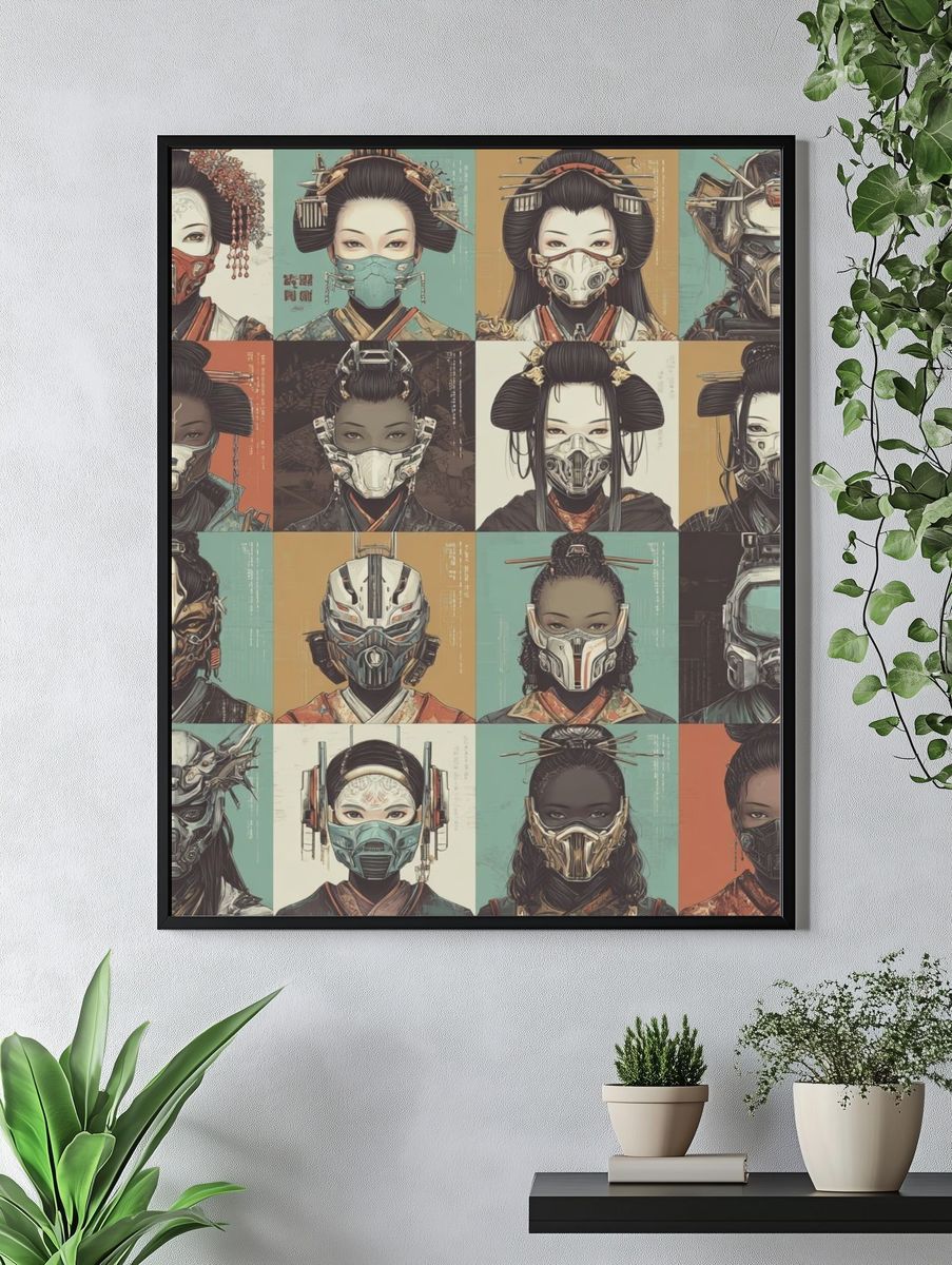 Cyber Geisha Portraits Poster. — room view 4