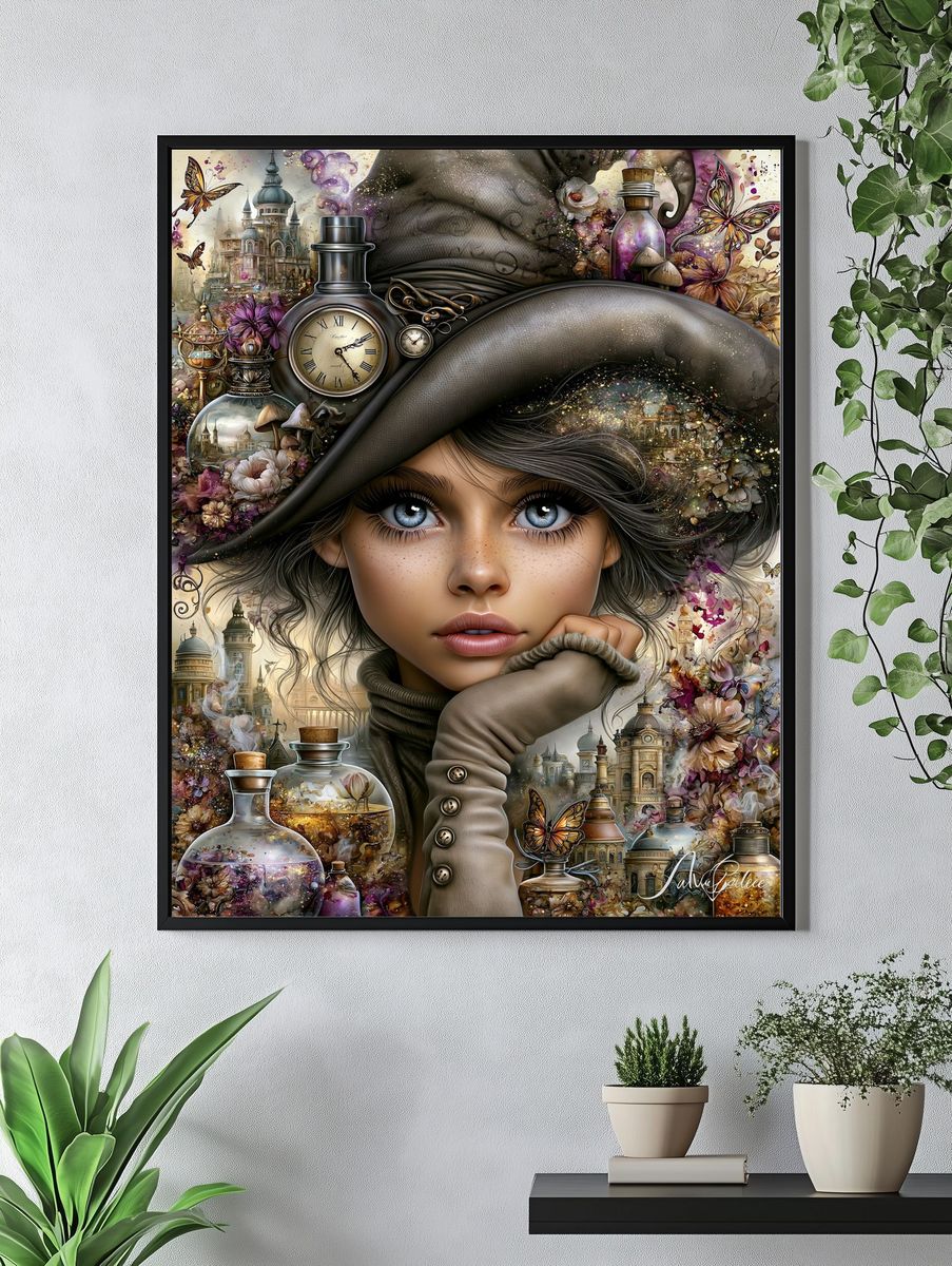 Mouse and Poppy Illustration Poster. — room view 4