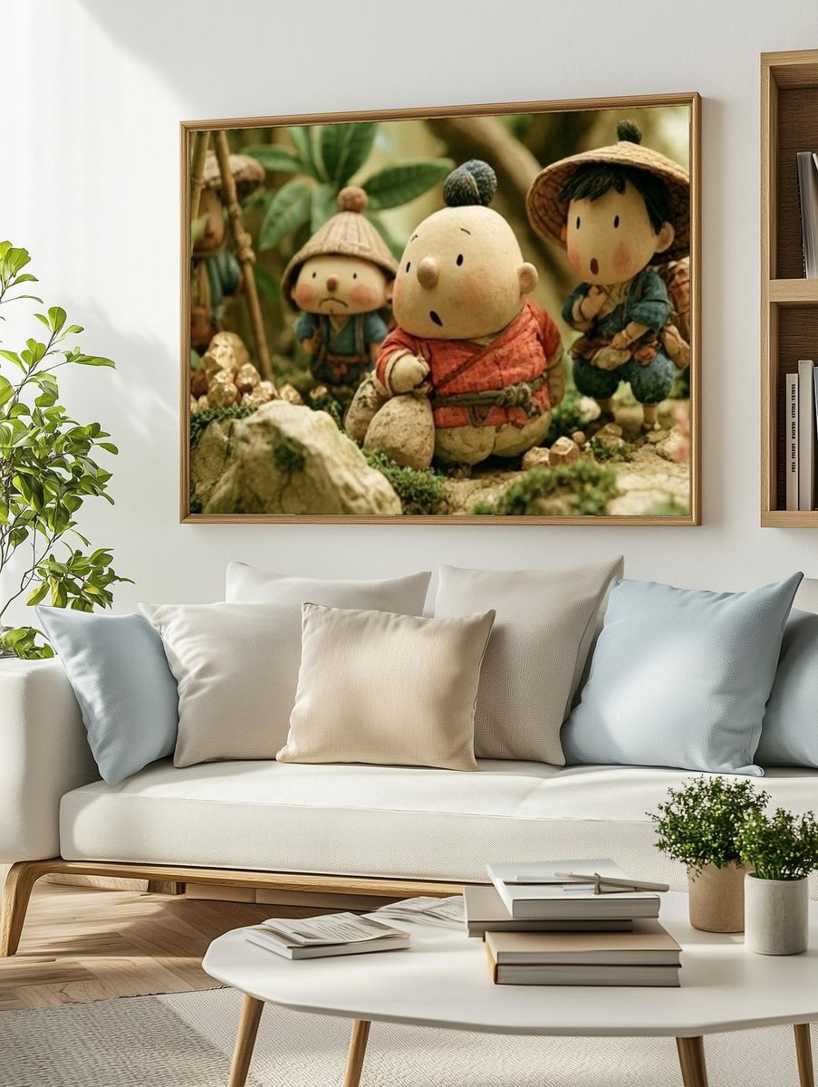 Forest Figurines Illustration Print. — room view 2