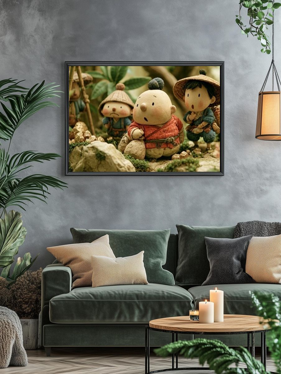 Forest Figurines Illustration Print. — room view 4