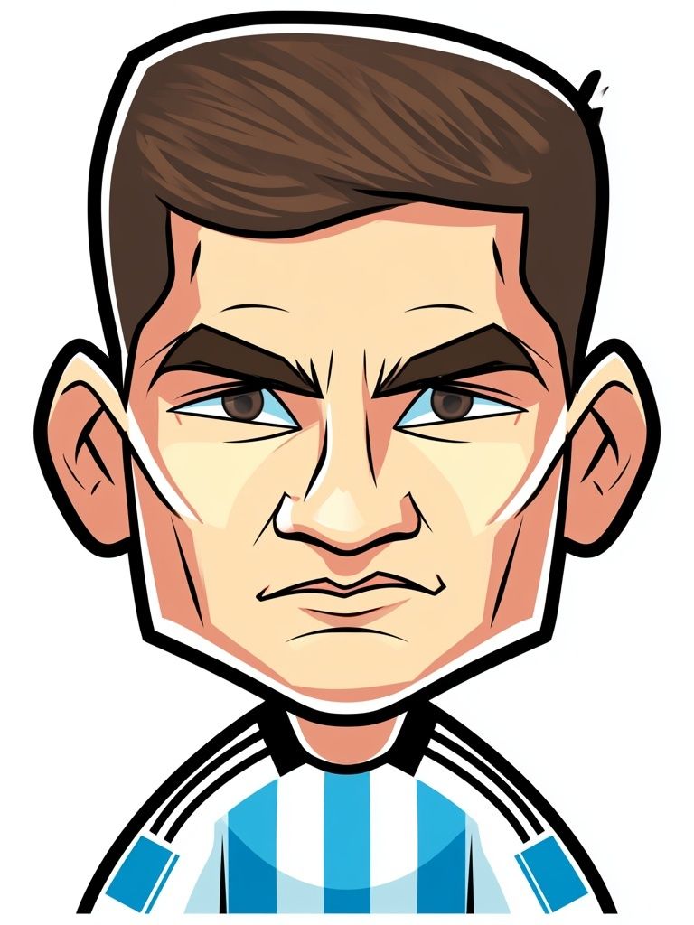 Football Star Cartoon Portrait Poster. poster detail