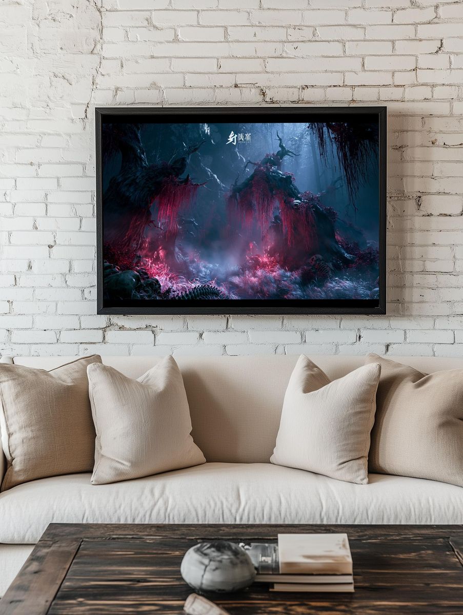 Haunted Forest Fantasy Print. room preview