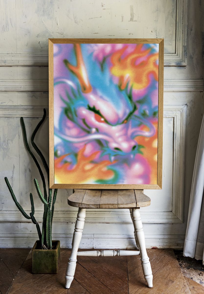 Dreamy Dragon Abstract Print. — room view 1