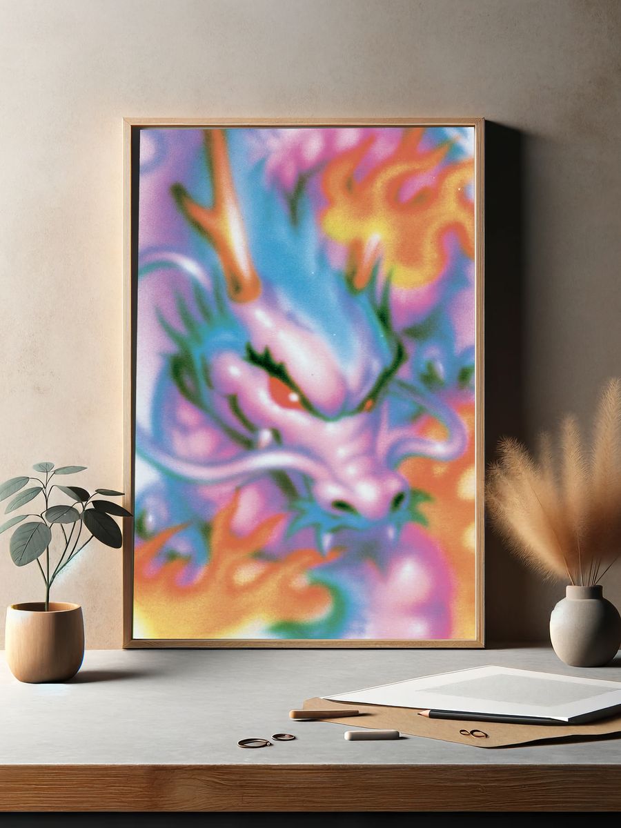 Dreamy Dragon Abstract Print. — room view 2