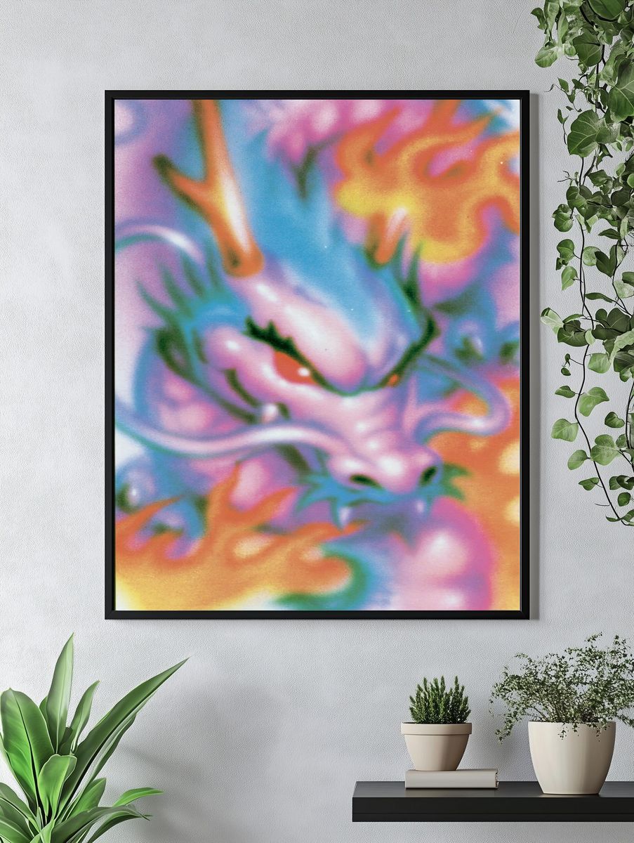 Dreamy Dragon Abstract Print. — room view 4