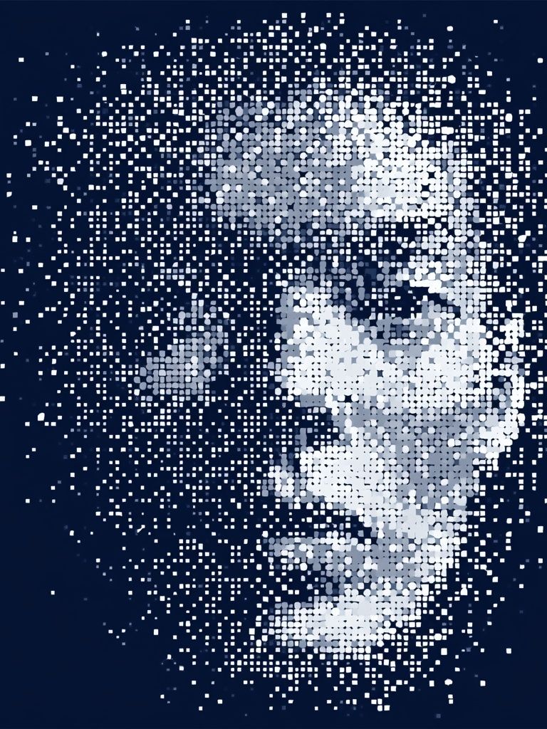 Abstract Pixel Face Poster. poster detail