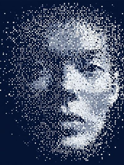 Abstract Pixel Face Poster.