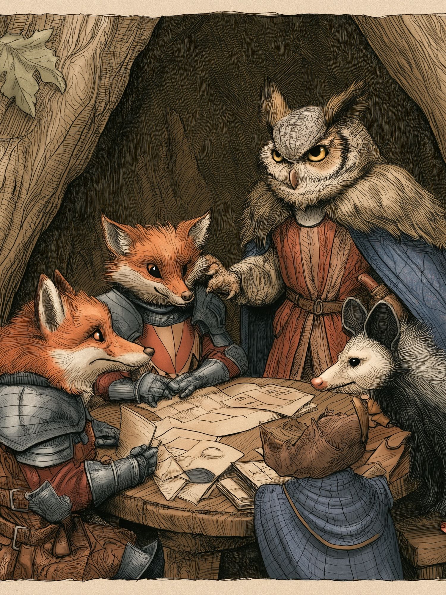 Forest Council Animals Illustration Poster. poster detail