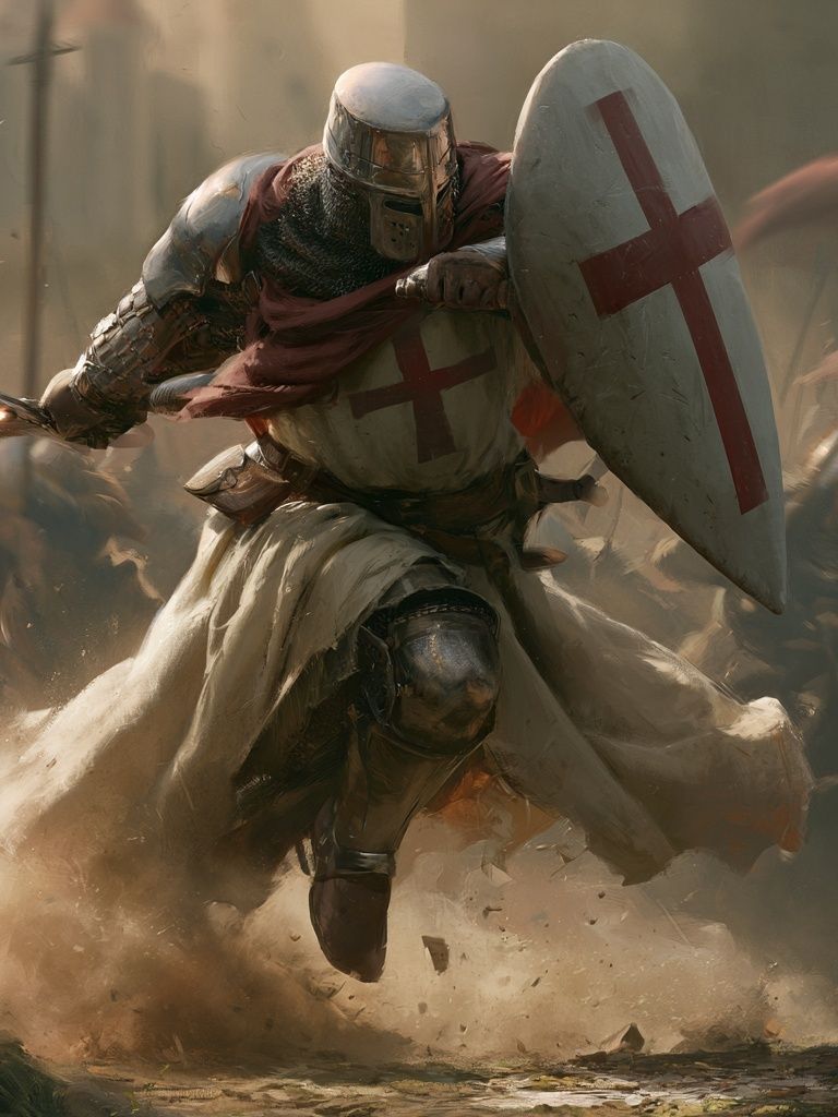 Crusader Charge Illustration Poster. poster detail