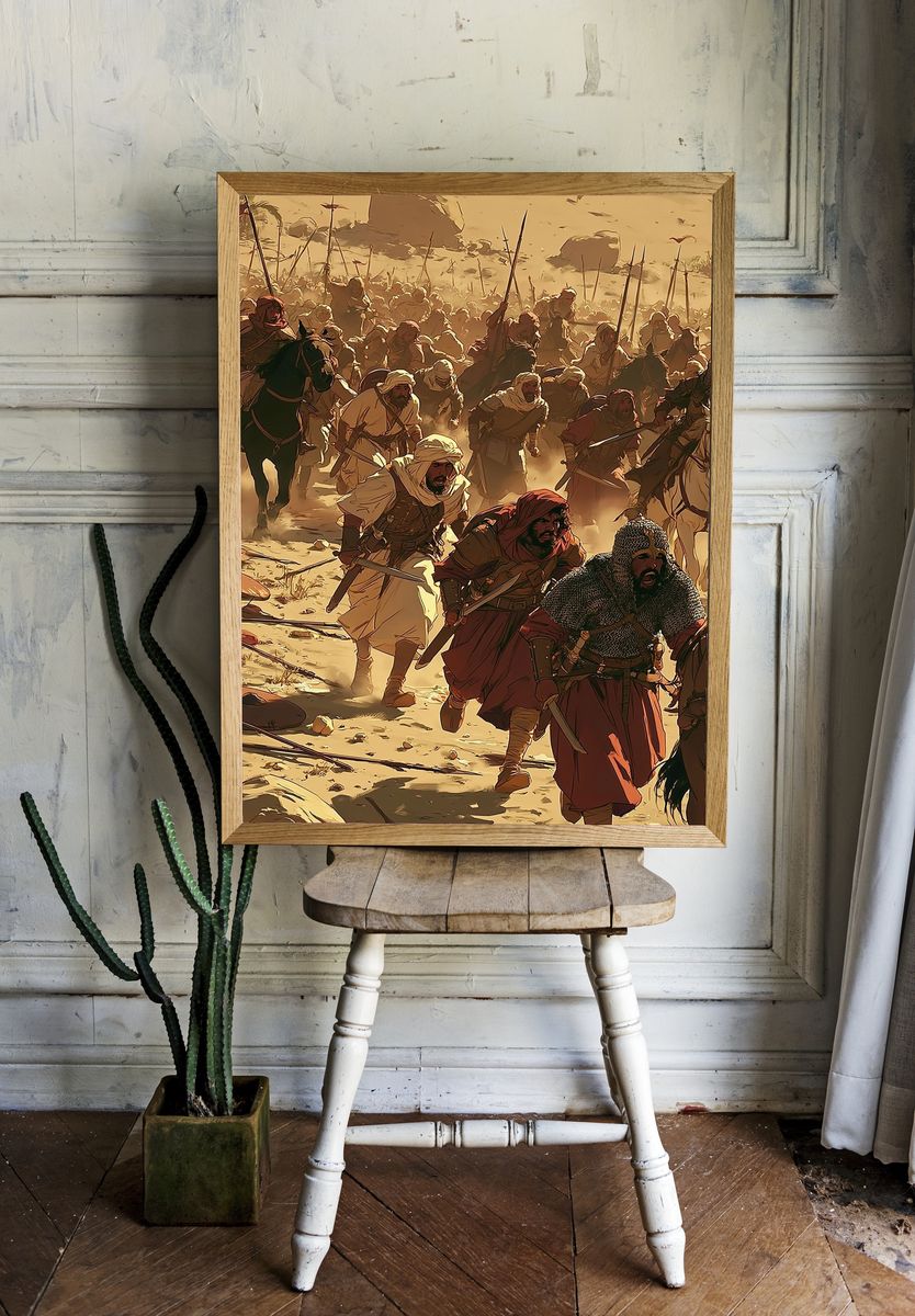 Desert Warriors Battle Scene Poster. room preview