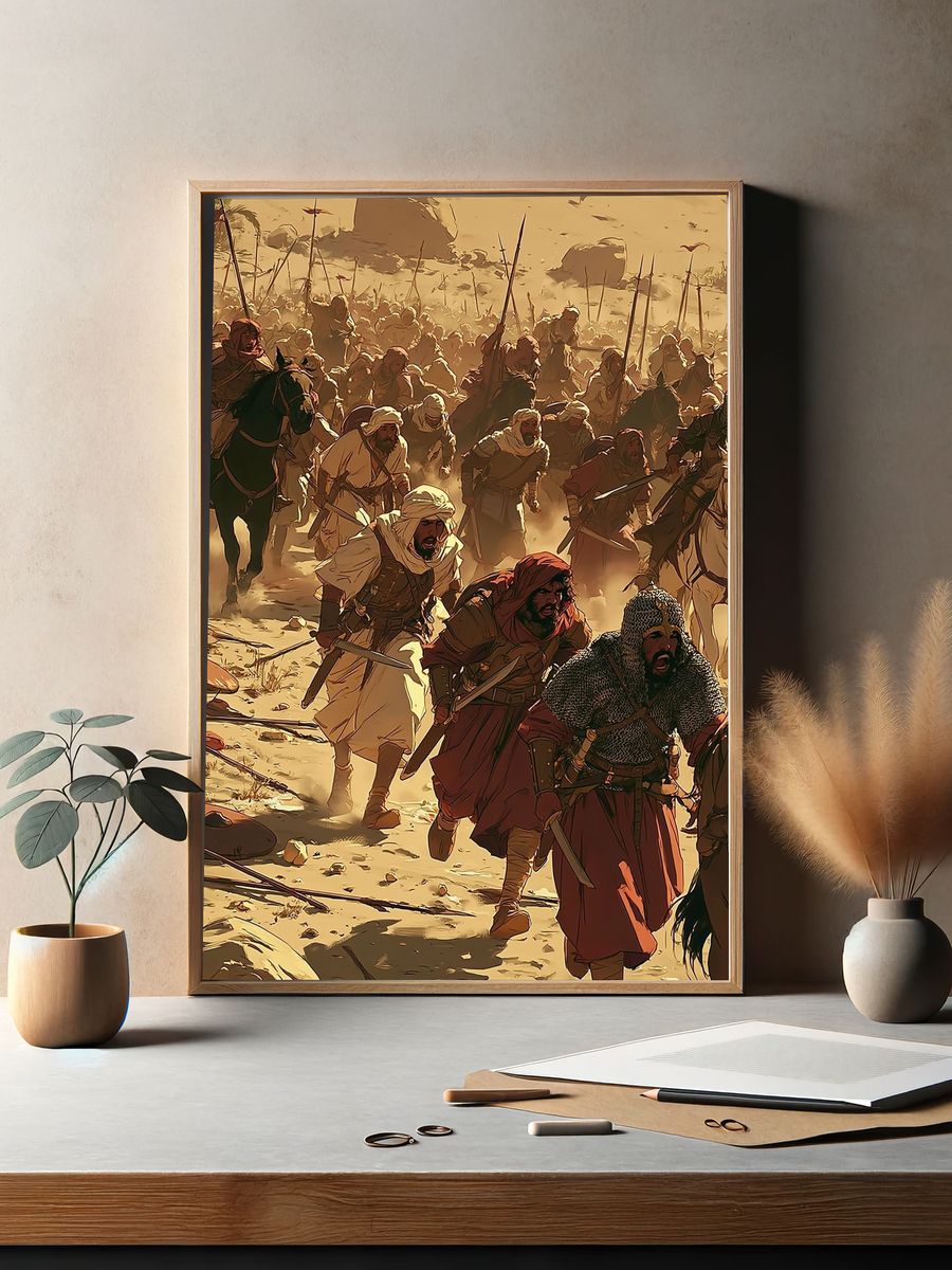 Desert Warriors Battle Scene Poster. — room view 2