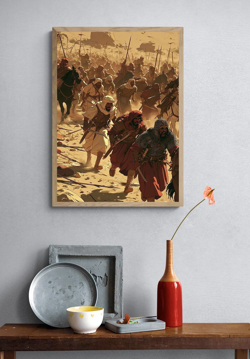 Desert Warriors Battle Scene Poster. — room view 3