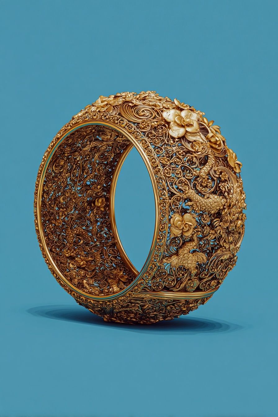 Golden Ornamental Ring Poster. poster detail