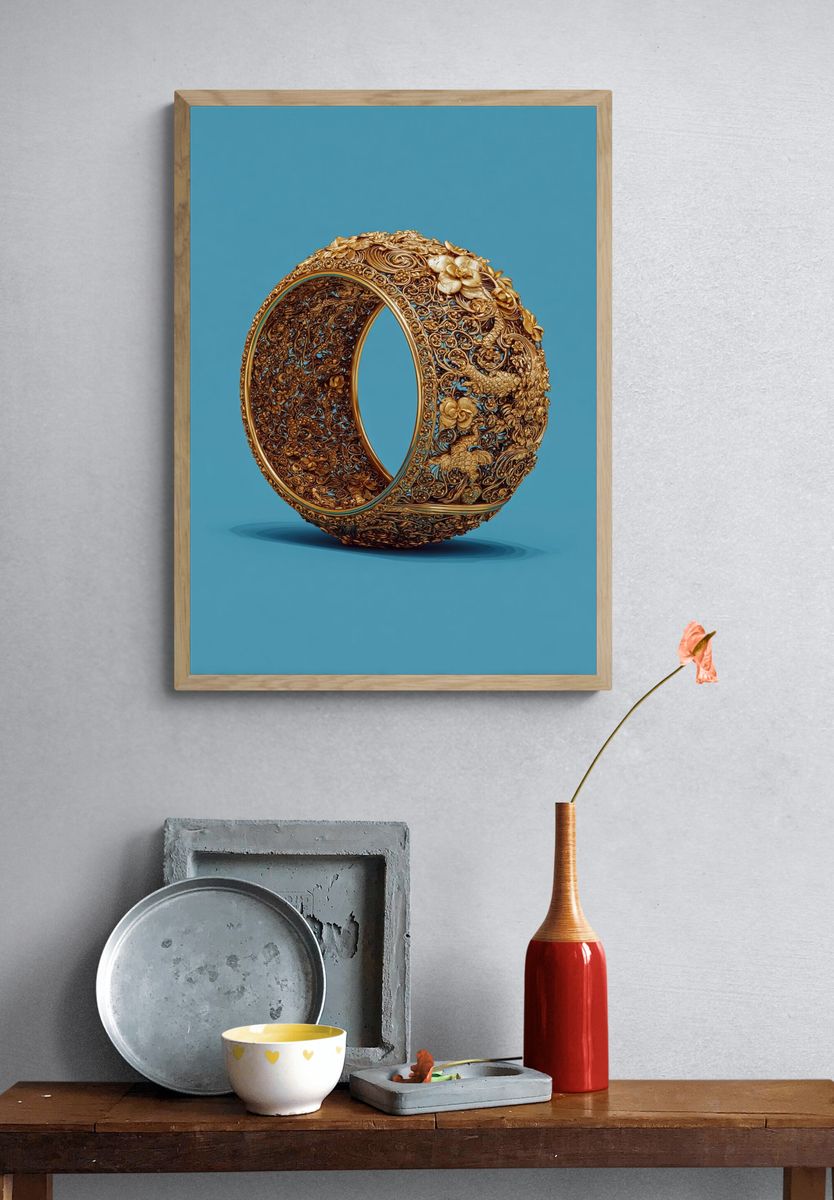 Golden Ornamental Ring Poster. — room view 3