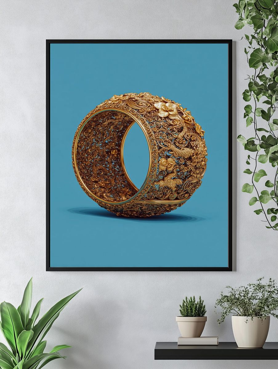 Golden Ornamental Ring Poster. — room view 4