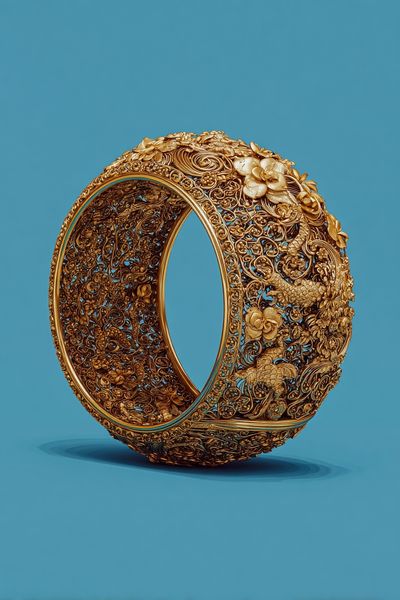 Golden Ornamental Ring Poster.