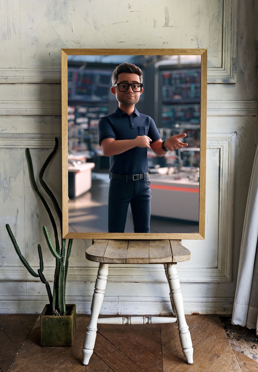 Tech Professional 3D Illustration Poster. — room view 1
