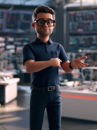 Tech Professional 3D Illustration Poster. poster
