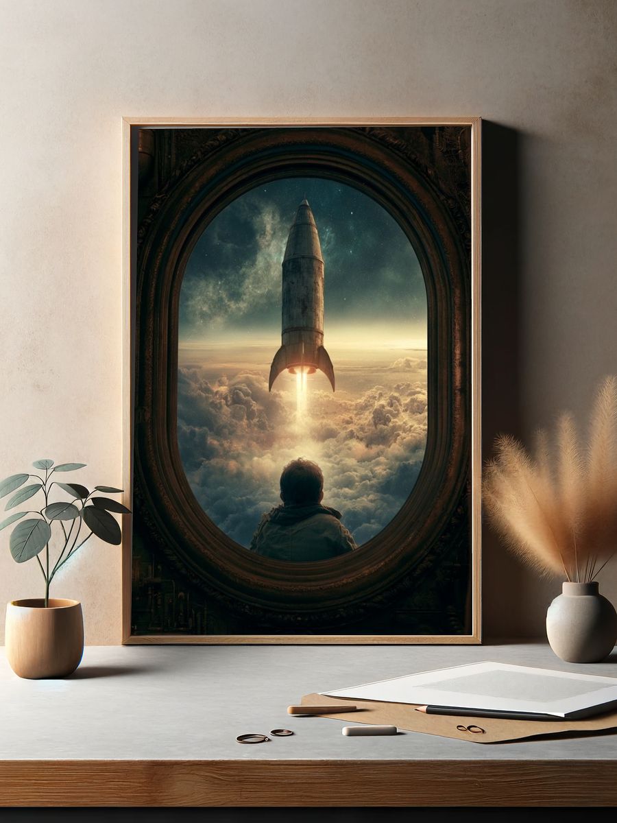 Rocket Window Sci-Fi Poster. — room view 2
