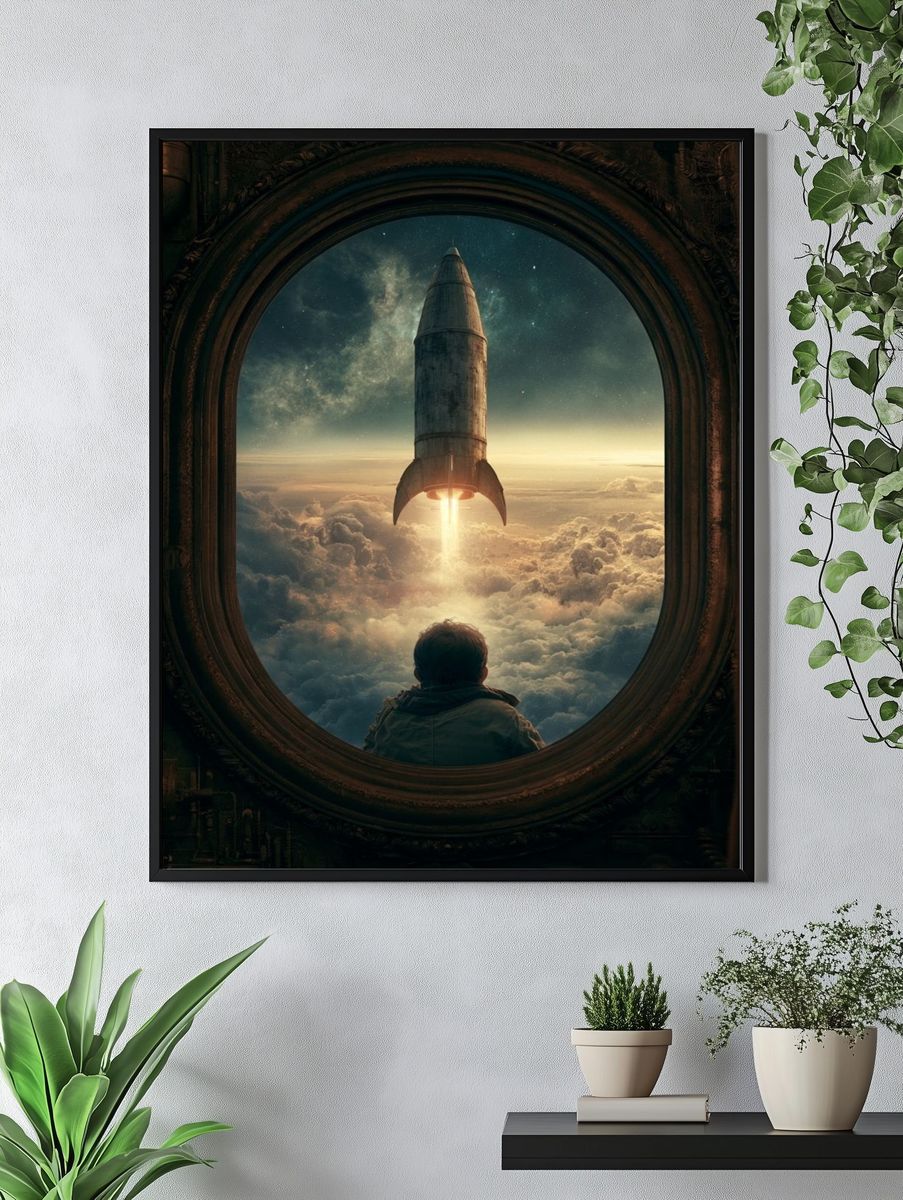 Rocket Window Sci-Fi Poster. — room view 4