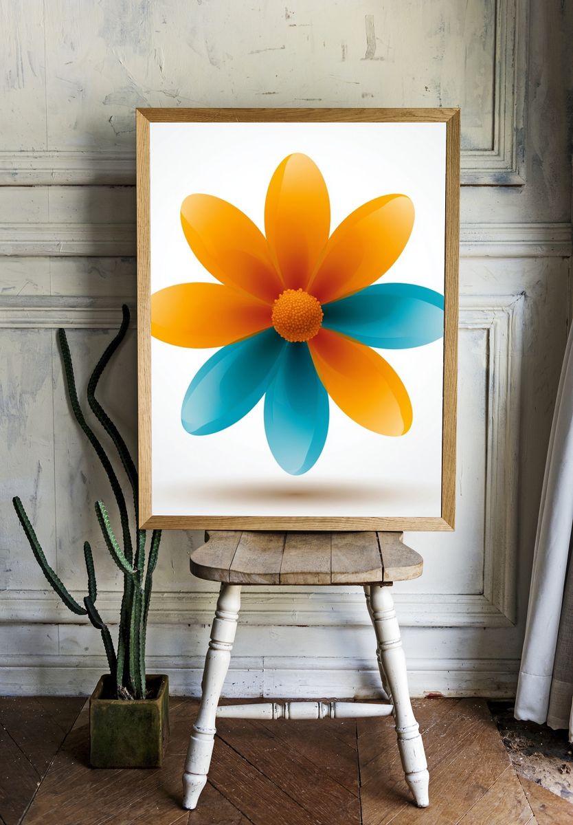 Abstract Flower Illustration Poster. room preview