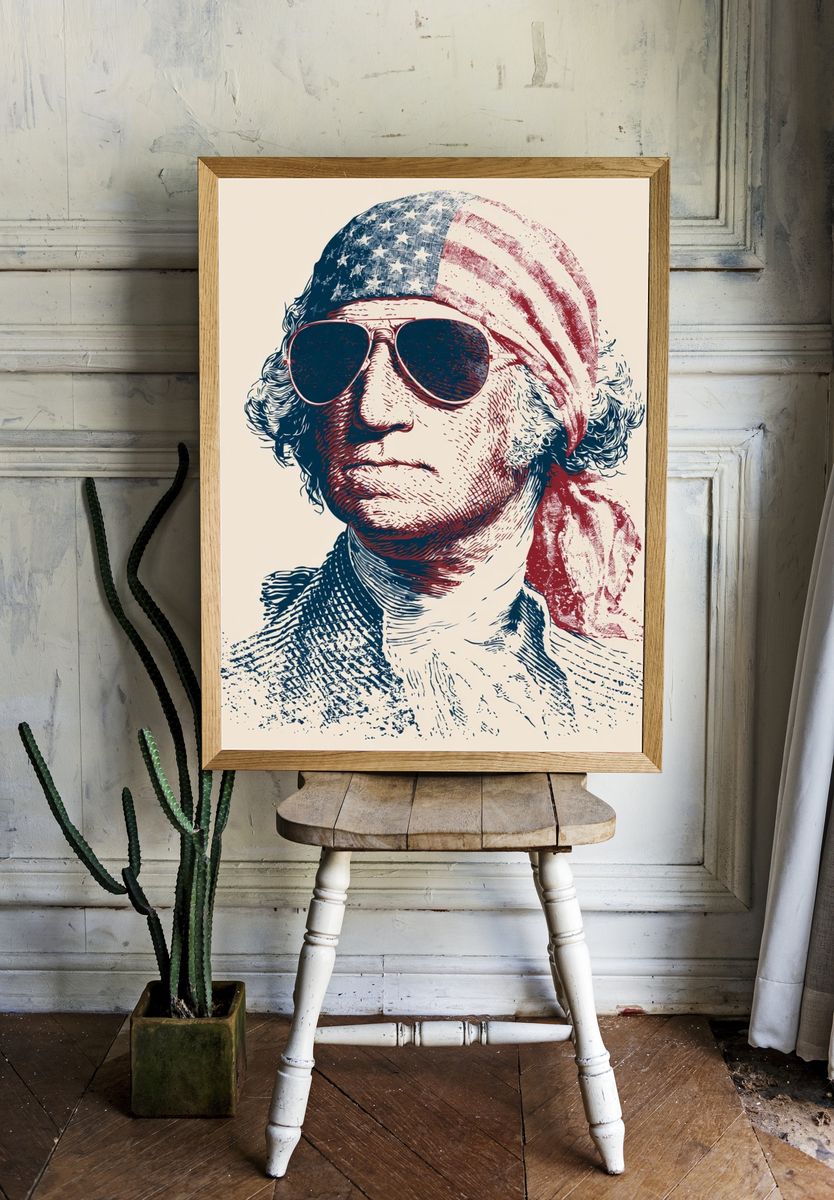 Patriotic Portrait Illustration Poster. — room view 1