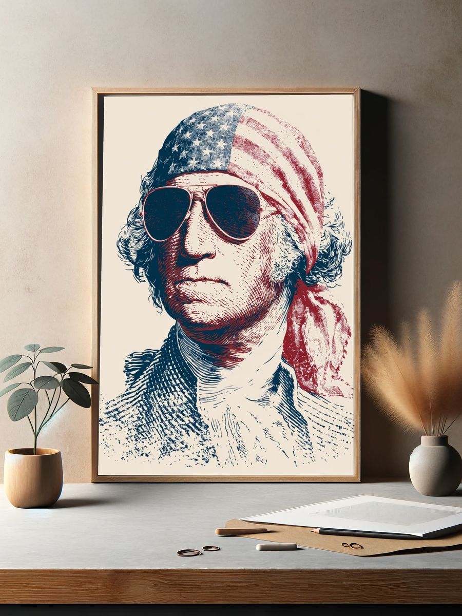 Patriotic Portrait Illustration Poster. — room view 2