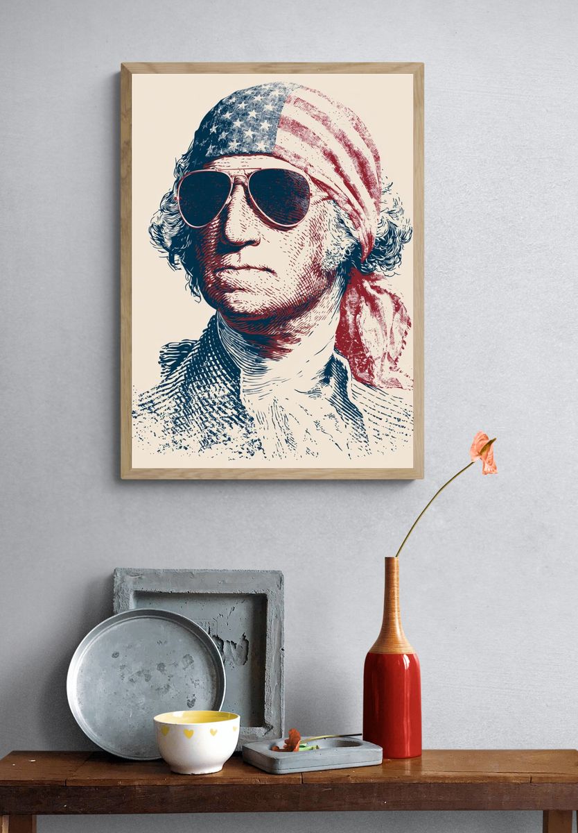 Patriotic Portrait Illustration Poster. — room view 3
