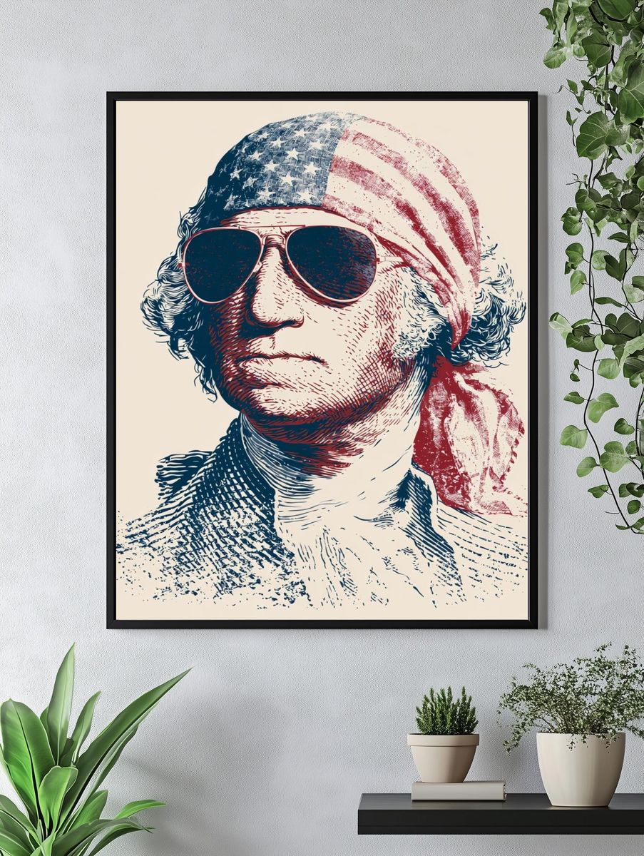 Patriotic Portrait Illustration Poster. — room view 4